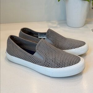 Sperry Gray Perforated Slip-On Sneakers